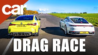 DRAG RACE 2021 BMW M4 Competition vs Porsche 911 Carrera [upl. by Brenden316]