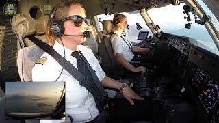 Captain Inges LOVELY MD11F Sunset Landing in Hongkong Cockpit View AirClips [upl. by Marala380]