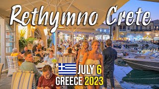 Rethymno Crete WALKING TOUR 4K Kreta Greece 2023 [upl. by Mikahs]