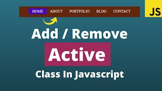 How to add and remove active class on click  HTML CSS and Javascript [upl. by Auburn]