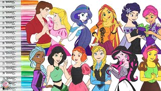 Disney Princess Makeover Coloring Book Compilation Teen Titans Mario Bros Powerpuff Girls MLP [upl. by Jelsma806]