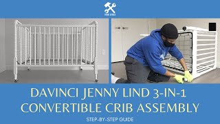 DaVinci Jenny Lind 3in1 Convertible Crib Assembly  DaVinci 3in1 Baby Crib Assembly Video Guide [upl. by Animaj479]