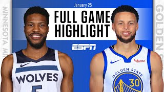 Minnesota Timberwolves vs Golden State Warriors FULL GAME HIGHLIGHTS  NBA on ESPN [upl. by Ylesara692]