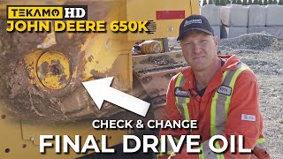 How to Change FINAL DRIVE OIL  Check Final Drive Oil  John Deere Dozer 650K [upl. by Notyal703]