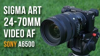 Sony a6500  Sigma 2470mm F28  MC11 Video AF Test 4K [upl. by Ahsasal]