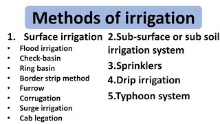 IrrigationMethods of irrigation [upl. by Camellia]