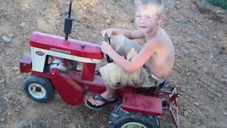 Farmall Pedal tractor farming with motor 8 [upl. by Yedarb]