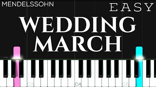 Mendelssohn  Wedding March  EASY Piano Tutorial [upl. by Rosner]