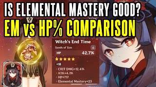 Is Elemental Mastery a GOOD STAT for Hu Tao EM vs HP Comparison  Guide amp Build  Genshin Impact [upl. by Ihab]