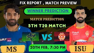 Multan vs Islamabad Match 5 Prediction  Pitch Report and Full Fix report [upl. by Franz854]