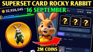 16 SEPTEMBER SUPERSET ROCKY RABBIT  ROCKY RABBIT SUPERSET TODAY  SUPERSET CARD ROCKY RABBIT [upl. by Russi]