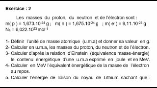 Exercice  2 Atomistique [upl. by Bunow93]