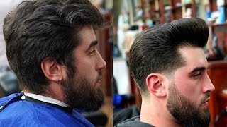 Classic Pompadour with a Low Taper  Tutorial by MC Barber [upl. by Cr]