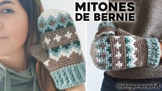 LOS MITONES DE BERNIE a crochet cómo tejer los guantes  manoplas  mitones inspirados en el meme [upl. by Noiro]