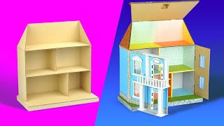 How to make cardboard twostory doll house mansion [upl. by Timotheus]