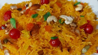 zarda pulao quick easy and delicious 😋 recipe in urdu hindi [upl. by Dnyletak]