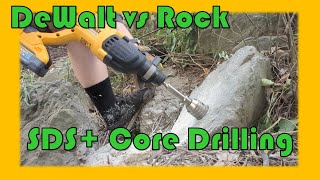 Drilling BIG holes in rock SDS core bit  DCH133 [upl. by Nivel]