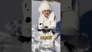 Girl Builds A Fishing Camp In The Snow shortsvideo [upl. by Niela]