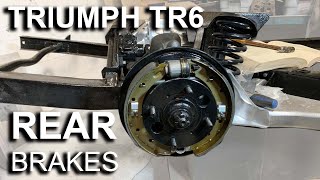 1974 Triumph TR6  Part 61 Assembling The Rear Brakes [upl. by Maretz140]