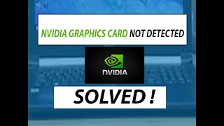 Nvidia Graphics not detected in Device manager  Solved [upl. by Egwin]