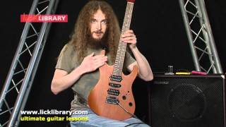 Guthrie Govan Tapping Technique Guitar Lesson Tips  Licklibrary [upl. by Cerracchio]