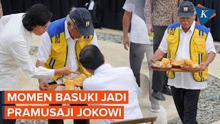 Momen Menteri PUPR Basuki Jadi Pramusaji Jokowi Bawakan Makanan Apa [upl. by Relyuc]