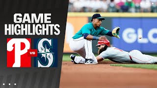 Phillies vs Mariners Game Highlights 8324  MLB Highlights [upl. by Aniarrol]