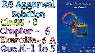 Algebraic Expressions  Class 8 Exercise 6A Question 1 to 5  Rs Aggarwal  Md Sir [upl. by Carmelia663]