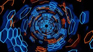 VJ LOOP NEON Bokeh Blue Orange Metallic SciFi Abstract Background Video RGB Gaming Light [upl. by Charlotta]