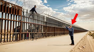 Must See Fed Up Americans Stop People From Climbing Over Border Wall With a Ladder [upl. by Erdua455]