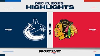 NHL Highlights  Canucks vs Blackhawks  December 17 2023 [upl. by Genaro]