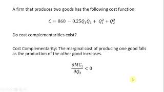 Cost Complementarity in Multiproduct Firms [upl. by Honna]