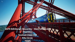 2G75  Edinburgh Waverley  Glenrothes With Thornton  Scotrail Class 158  Fife Circle  TSW5 [upl. by Idieh]