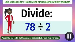 Long Division 2Digit ÷ 1Digit with Regrouping  Grade 3 Conceptual Maths  Animated Learning [upl. by Aillemac]