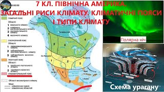 Географія 7 кл Урок 38 Північна Америка Загальні риси клімату Кліматичні пояси і типи клімату [upl. by Essilem718]