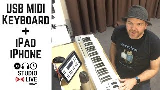 How to use a USB MIDI Keyboard in GarageBand iOS iPhoneiPad [upl. by Cory]