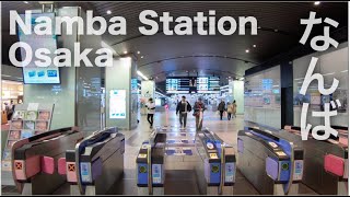 Osaka Namba Station Walking  All Ticket Gates of 6 Lines 4K POV [upl. by Akira]