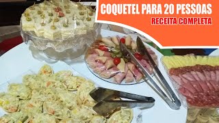 MESA DE COQUETEL PARA 20 PESSOAS RECEITAS DA ROSA [upl. by Pigeon]