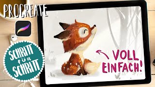 Procreate Tutorial Fuchs malen deutsch [upl. by Irrem869]