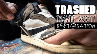 Extremely Trashed Air Jordan 1 Travis Scott Restoration [upl. by Ledarf]