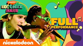 Justin Bieber amp Quavo Perform quotIntentionsquot Live  Kids Choice Awards 2021 [upl. by Lyman41]