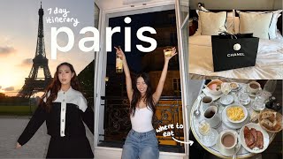 Paris travel vlog 🇫🇷 7 day itinerary must try restaurants eiffel tower lourve tuileries garden [upl. by Cy]