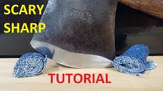 How to Sharpen a Hatchet or Axe to a Scary Sharp Edge [upl. by Norvell]