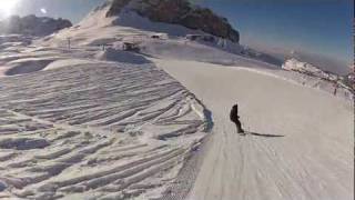 High speed snowboarding  GOPRO  Flaine 05022012  GPF03 [upl. by Ludovika]