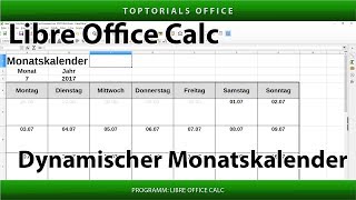 Dynamischen Monatskalender erstellen  Download LibreOffice Calc [upl. by Kroy]