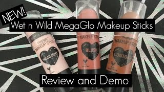 Wet n Wild MegaGlo Makeup Sticks  Review and Demo [upl. by Schoenburg]