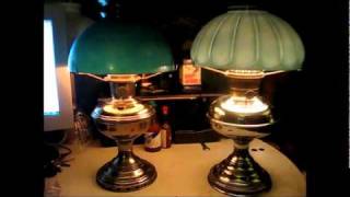 Aladdin No 11 amp Rayo Kerosene Center Draft Lamps [upl. by Nuahc882]