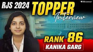 RJS 2024 Topper Interview  Kanika Garg Rank 86  Rajasthan Judicial Services 2024 [upl. by Hctud200]