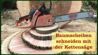 Baumscheiben schneiden mit der Kettensäge [upl. by Sommers]