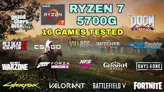 Ryzen 7 5700G Vega 8  16 Games Tested in 2021  NO Dedicated GPU [upl. by Mechling]